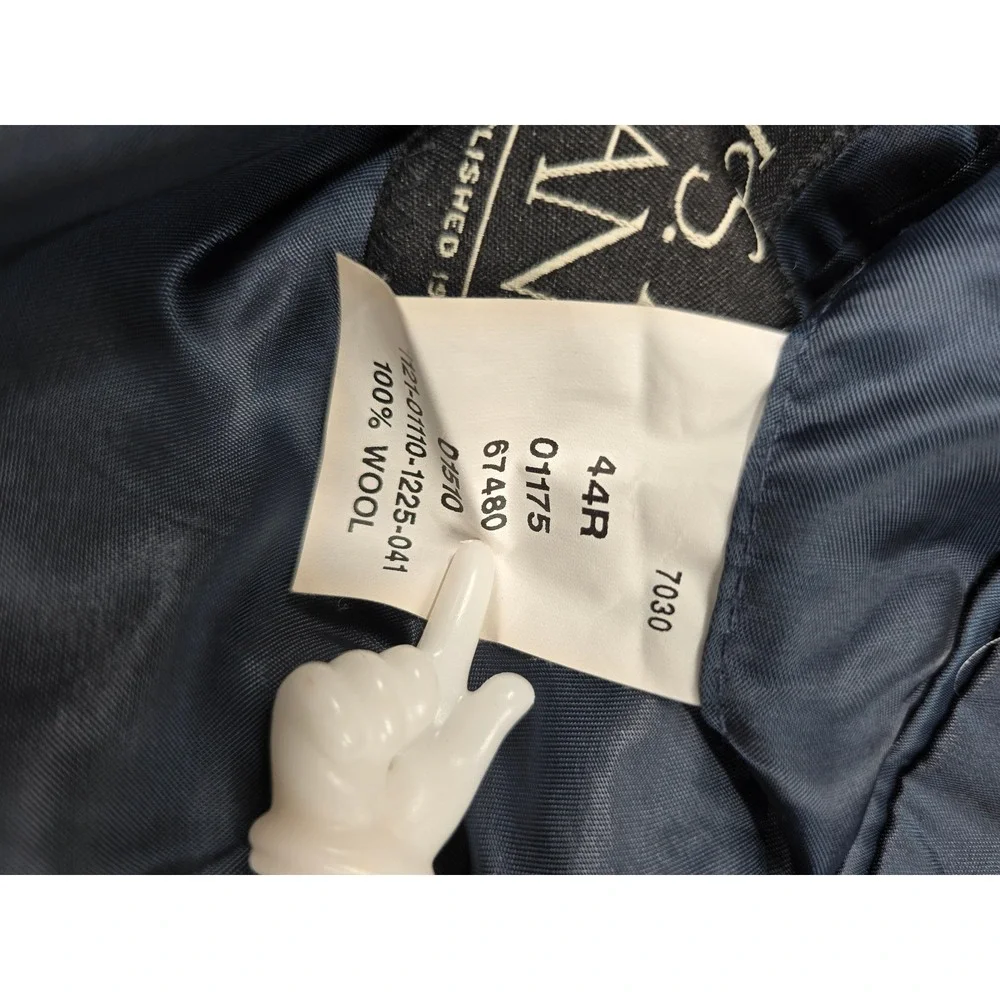 JoS A Bank Blazer Mens 44R Navy‎ Blue 100% Wool Gold Button Sport Coat Classic